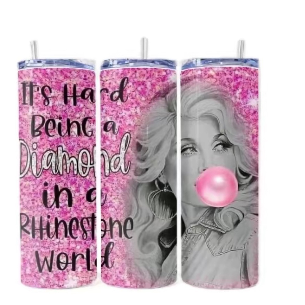 Handmade It’s Hard Being a Diamond in a Rhinestone World Tumbler. NWOT